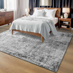 Living Room Rug 5x7 Gray Area Rug Machine Washable Boho Rug Non Slip Abstract - Image 10