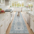 RELEANY Area Rugs Runner 2'6"x14' Washable Non-Slip, Floral Vintage Distress by RELEANY