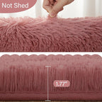 LOCHAS Bedroom Rug 2.6' x 5.3', Blush Fluffy Shaggy Area Rug - Image 2