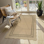 LIVEBOX Scalloped Washable 3x5 Outdoor Rug, Easy Jute Tan Rugs - Image 8