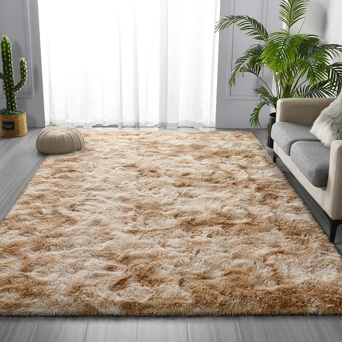Deerhoo Large Shag Area Rugs 9 x 12, Tie-Dyed Plush Fuzzy Rugs - Image 2