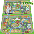 Car Rug Play Mat for Kids Toy Cars, 2 Packs 3'x4'/ 36"x48" Road Traffic Playmat - Image 2