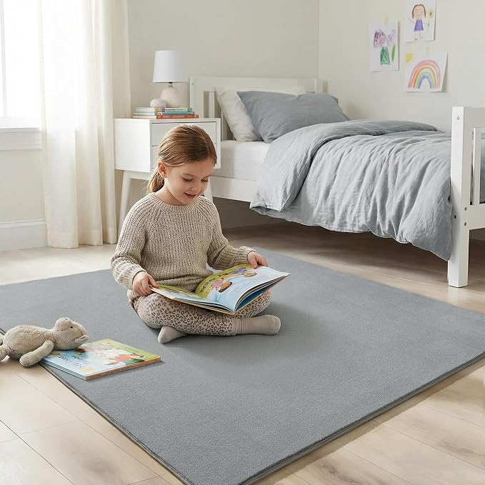 Amearea 6x6 Square Area Rugs for Bedroom Living Room, Modern Grey Thickened - Image 4