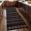 SERISSA 2x6 Kitchen Runner Rug, Washable Non-Slip Black and Gold Boho Rug by SERISSAHomeDecorCollection