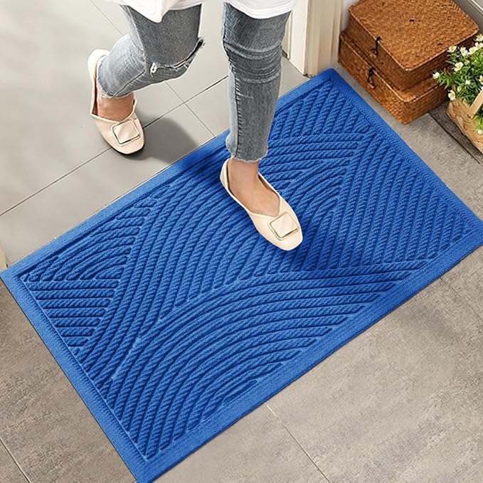 HIYARD Sturdy Front Door Mat, Absorbent Muddy Dirt Resist Welcome Door Mats by HIYARD