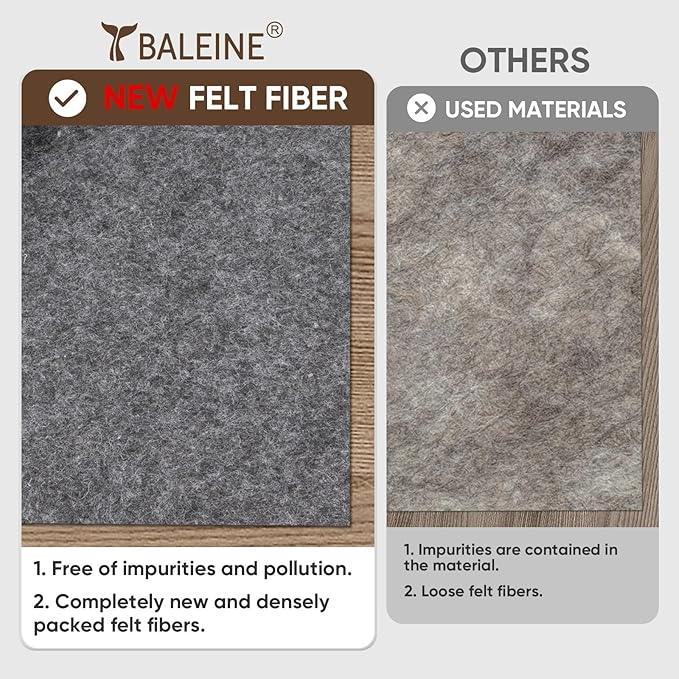 BALEINE Felt Non Slip Rug Pads, Extra Large 1/8" Thick Felt and Rubber Backing - Image 6