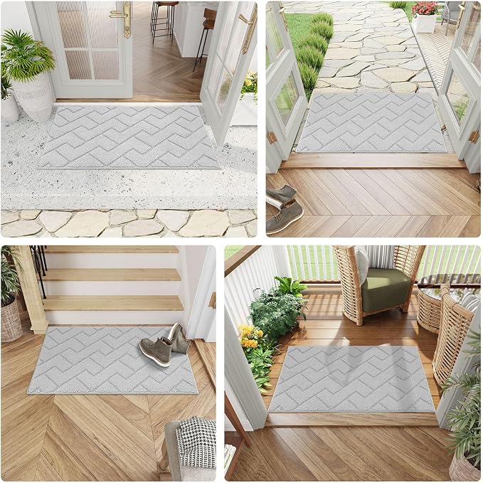 hicorfe Dirt Trapper Doormat, Non Slip Backing Washable Door Mats, Absorbent - Image 7