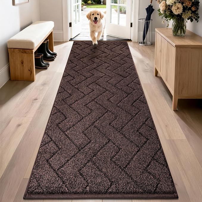 PURRUGS Dirt Trapping Door Mat 24" x 84", Non-Slip Machine Washable Entry Rug by PURRUGS