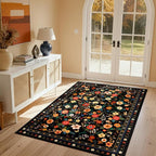 4x6 Area Rugs for Living Room Vacuum-Friendly Machine Washable Area Rug Flower by meejou