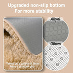 Soft Runner Rugs for Bedroom Hallways, 2x3 Beige Fluffy Shag Throw Area Rug for - Image 2