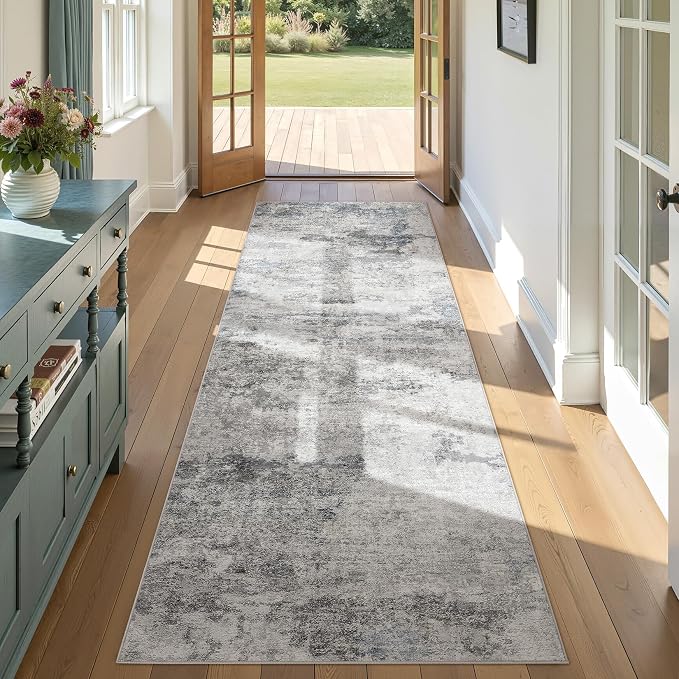 DMOYEST 3x8 Washable Runner Rug, Non Slip Low Pile Carpet Runner by DMOYEST