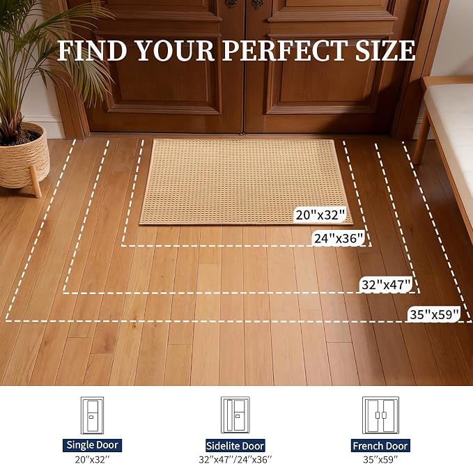 YIHOUSE Indoor Door Mat 20" x 32", Non-Slip Washable Entryway Mat, Dirt Trapper - Image 2