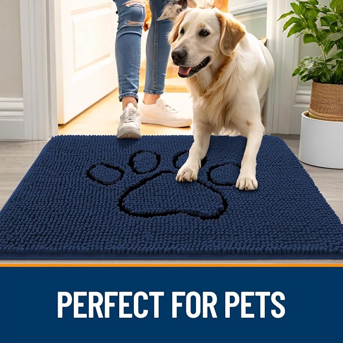 OLANLY Dog Door Mat for Muddy Paws 30x20, Paw Print Design, Absorbs Moisture - Image 6