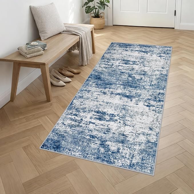 Washable Area Rug 3x8 Entryway Rug: Washable Modern Abstract Soft Thin Rug - Image 3