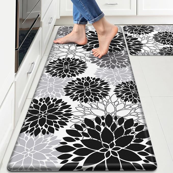 StepLively Kitchen Mats for Floor 2PCS, 0.47" Anti Fatigue Mats for Kitchen by StepLively