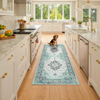 RELEANY Area Rugs Runner 2'x6' Washable Non-Slip, Floral Vintage Distress - Image 2