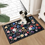 Entryway Rug 2X3 Small Rugs: Floral Washable Door Mat Vintage Soft Low Pile - Image 2