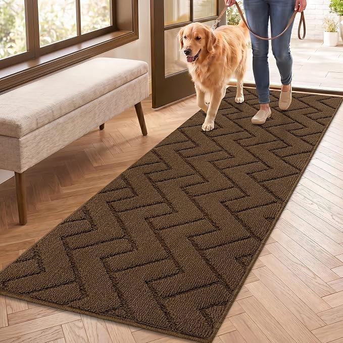 hicorfe Dirt Trapper Indoor Doormat, Non Slip Backing Washable Door Mats by Hicorfe