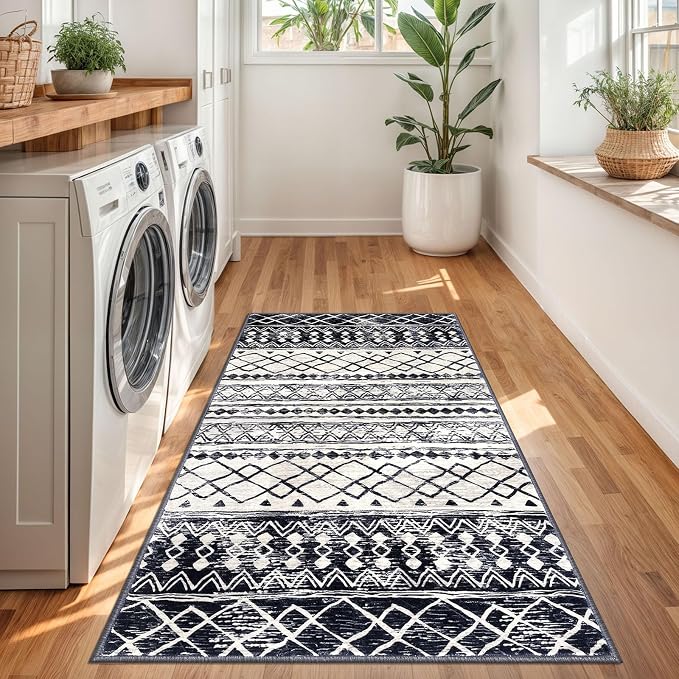 KUTA Boho Moroccan 3x5 Rugs for Entryway, Ultra Soft Distressed Geometric Print - Image 4