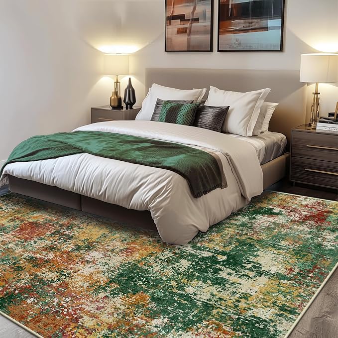 RELEANY Washable Area Rugs 8'x10' Non-Slip Modern Abstract Soft - Image 2