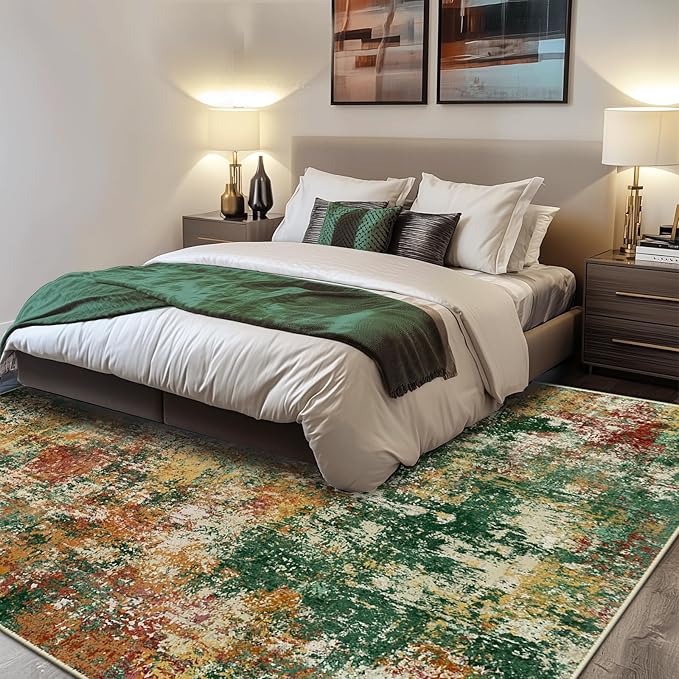 RELEANY Washable Area Rugs 10'x14 Non-Slip Modern Abstract Soft - Image 2
