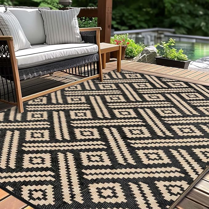 Outdoor Rugs Patio Camping Waterproof by Kalafun