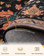 RELEANY Area Rugs 5'x7' Washable Non-Slip, Floral Vintage Distress Medallion - Image 5