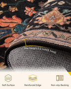 RELEANY Area Rugs Runner 2'x8' Washable Non-Slip, Floral Vintage Distress - Image 4