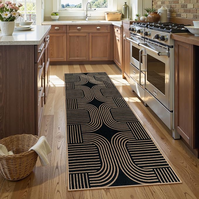 Lahome Modern Geometric Runner Rug, 2x6 Laundry Room Rug Runners - Image 3