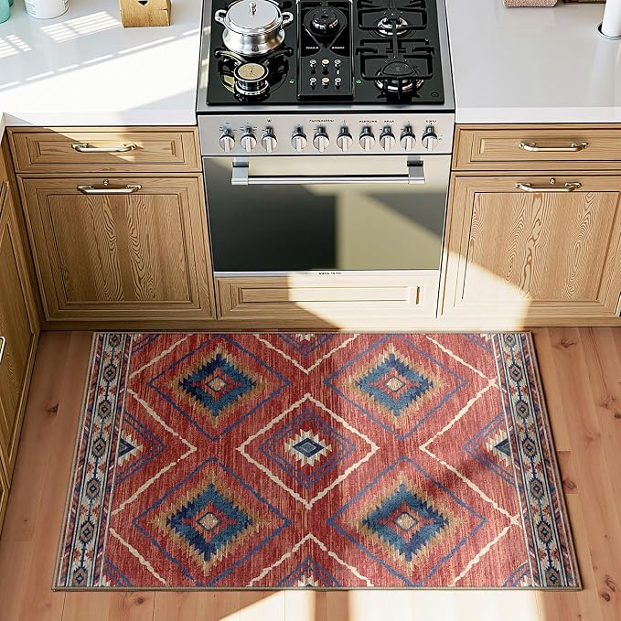 BESTSWEETIE Area Rug 2x4 Rug Machine Washable Non-Slip Low Pile Print Pattern - Image 7