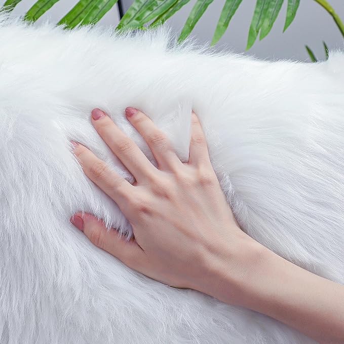 linmopm Faux Fur Sheepskin Fluffy Shag Fuzzy Rug, 2x6 ft Runner | High-Density - Image 7