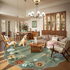 Lahome Floral Washable Round Area Rug, Soft Round Rugs 6ft Ultra-Thin Non-Slip - Image 2