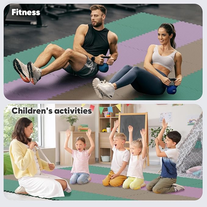 24 Pack Home Gym Mat, Puzzle Exercise Mat, EVA Interlocking Foam Floor Tiles - Image 6