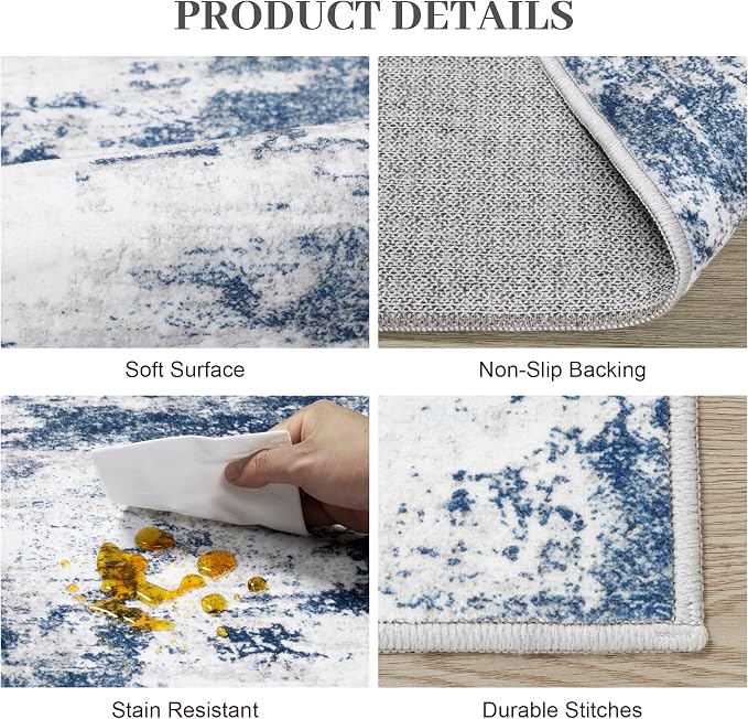Runner Rug 2'6''x8' Washable Runner Rug: Machine Washable Kitchen Area Rug - Image 6