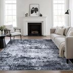 8x8 Area Rug Living Room Rug: Washable Modern Abstract Soft Thin Rug Indoor by FXRHLP