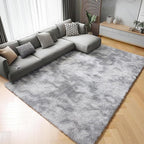 ONASAR 6x9 Area Rugs for Living Room, Large Tie-Dyed Light Grey Fluffy Shag Rug - Image 6