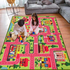 Kids Carpet Playmat Rug 59"x39.4", Car Rug by AKASISRUG