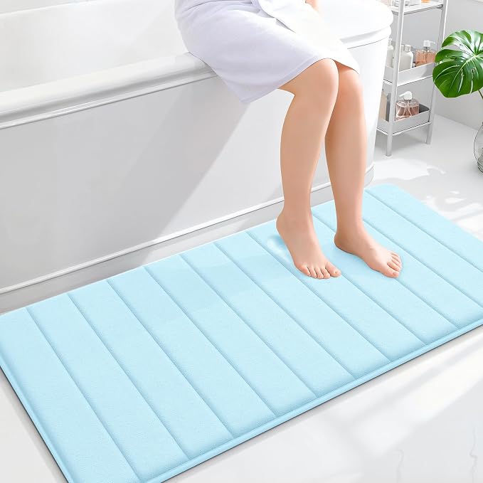 OLANLY Memory Foam Long Bathroom Rugs Runner 47x24, Super Soft Absorbent Bath by OLANLY