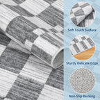 GarveeHome Grey Checkered Rug 2x3 Washable Rug Non-Slip - Image 5