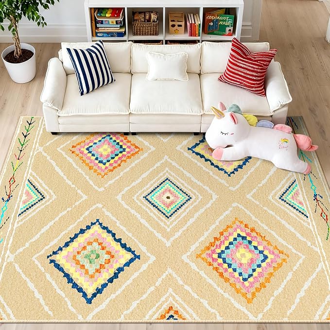 BESTSWEETIE Area Rug 6x9 Rug Machine Washable Non-Slip Low Pile Print Pattern - Image 8