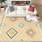 Area Rug 5x7 Rug Machine Washable Non-Slip Low Pile Print Pattern Western Rug - Image 8