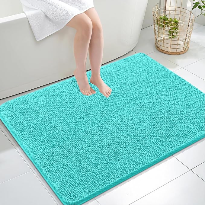 OLANLY Large Bathroom Rugs 40x32, Extra Soft Absorbent Chenille Bath Rugs by OLANLY