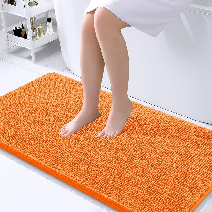 OLANLY Large Bathroom Rugs 40x24, Extra Soft Absorbent Chenille Bath Rugs by OLANLY