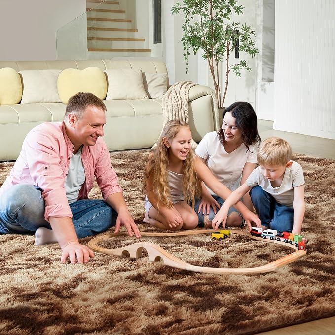 Ultra Soft Rug for Living Room, 6X9 Fluffy Shag Area Rug for Bedroom, Modern - Image 8