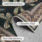 DCX 6x9 Washable Insect Rug, Vintage Gothic Black Rug - Image 7