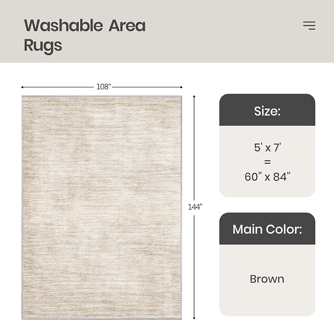 Valenrug Washable Rugs 5x7 - Image 2