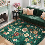 RELEANY Floral 3x5 Area Rugs Washable Print Boho Cute Carpet Non Slip Flower - Image 2