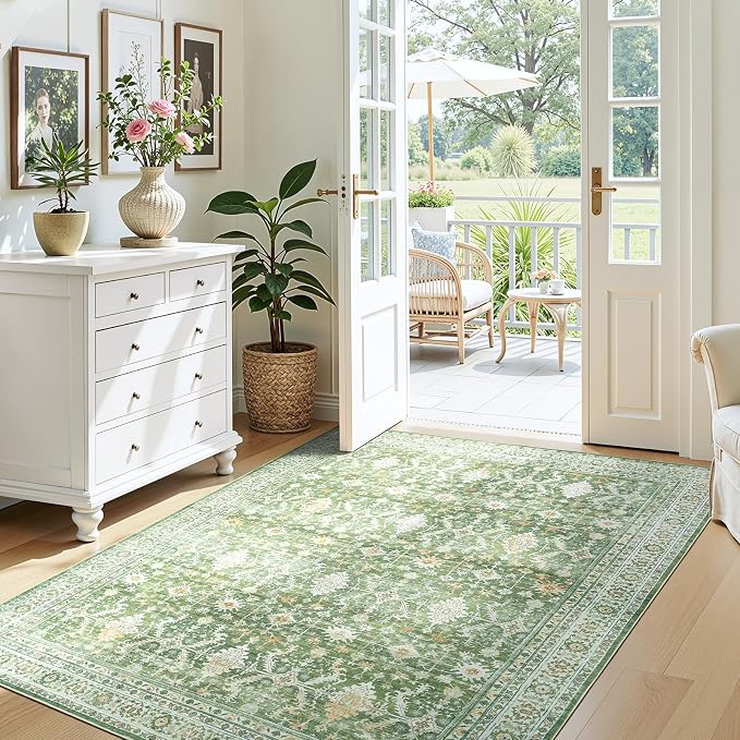 Lofus 3x5 Area Rug for Entryway, Light Green Non Slip Area Rugs for Kitchen by Lofus