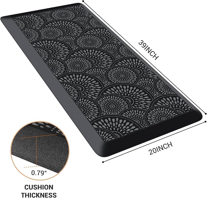 Mattitude 4/5 Inch Kitchen Mat, 20x38in Heavy Duty Ergonomic Comfort Foam - Image 2