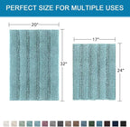 H.VERSAILTEX Extra Thick Chenille Striped Pattern Bath Rugs - Image 2